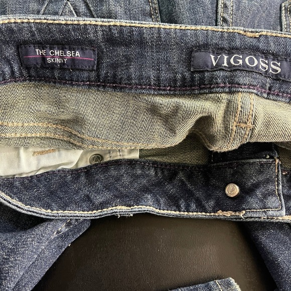 Vigoss Womens Jeans 28 Blue Denim The Chelsea Skinny Low Rise Dark Wash Pockets - Picture 6 of 13